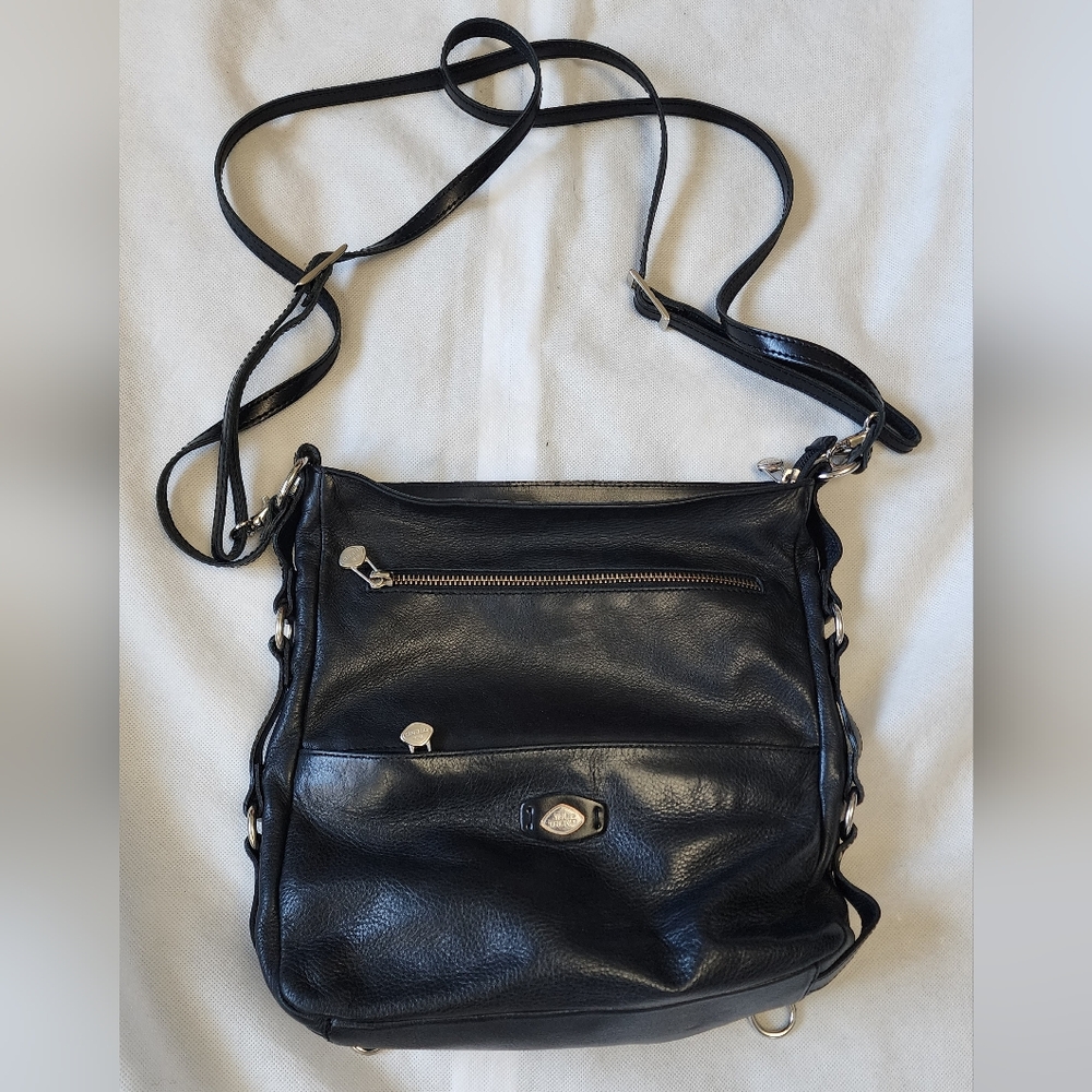 Trend Elegant Black Leather Shoulder/Cross Body Bag